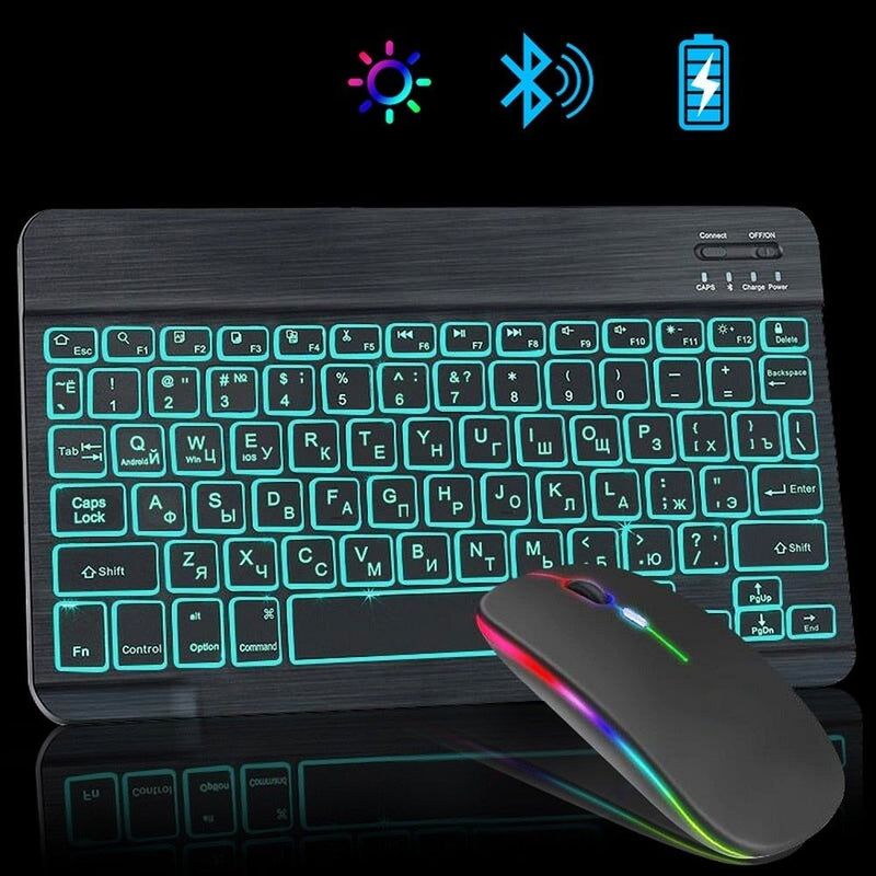 Teclado e mouse Bluetooth sem fio RGB - Crizz™ - Decristian